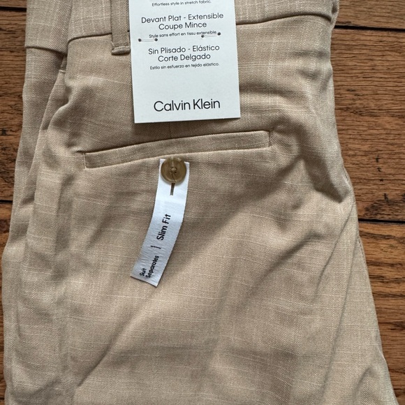 Boy’s sz 14 Calvin Klein Beige Gray Suit Separates Dress Pants - Picture 6 of 7